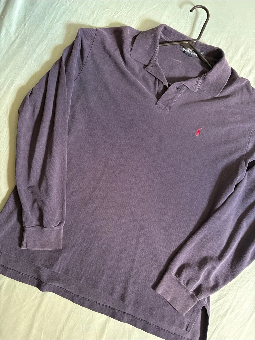 Ralph Lauren Navy Blue Long Sleeve Polo with Red Pony
